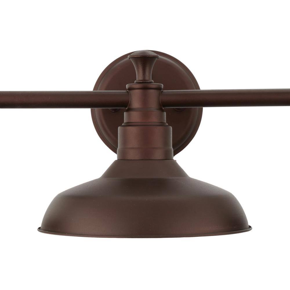 Kimball Textured Coffee Bronze 3-Light Industrial Vanity Light