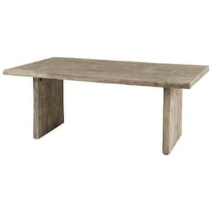 Gray Wood 80 in. Sled Dining Table Seats 6