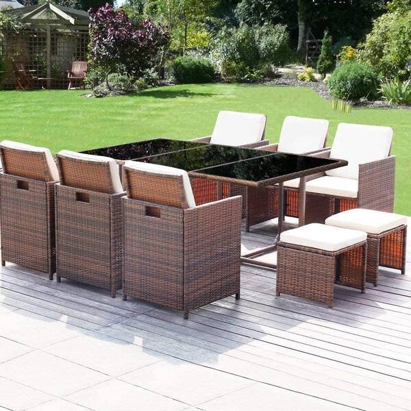 tempered glass patio dining set