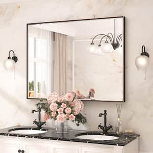 48 in. W x 36 in. H Framed Rectangular Oil Rubbed Bronze Mirrors for Bathroom Wall Beveled Mirror Bathroom Vanity Mirror