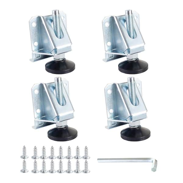 POWERTEC Heavy-Duty Leveler Legs with Lock Nuts for Cabinets Furniture Shelves Tables (4 Pack)