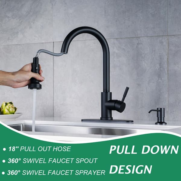 ARCORA Single Handle Pull-Down Sprayer Kitchen Faucet Set