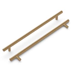 Bar Pulls Collection Pull 10-1/16 in. (256mm) Center to Center Champagne Bronze Finish Modern Steel Bar Pulls (5-Pack)