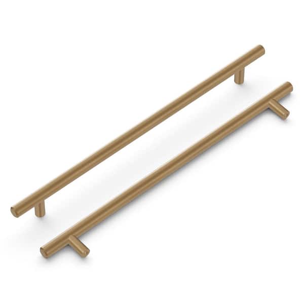 HICKORY HARDWARE Bar Pulls Collection Pull 10-1/16 in. (256mm) Center to Center Champagne Bronze Finish Modern Steel Bar Pulls (1-Pack)
