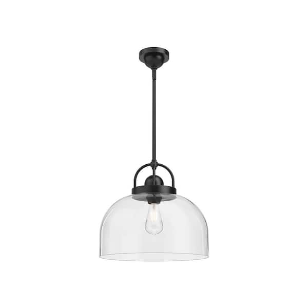 Lancaster 15 in. 1 Light 60-Watt Matte Black Pendant Light
