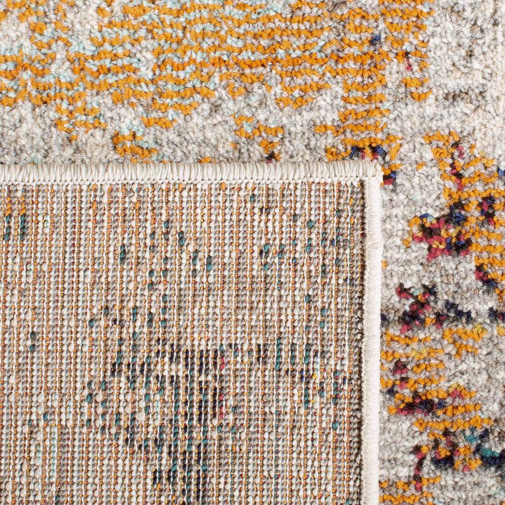 Gray and Beige Abstract Synthetic Area Rug