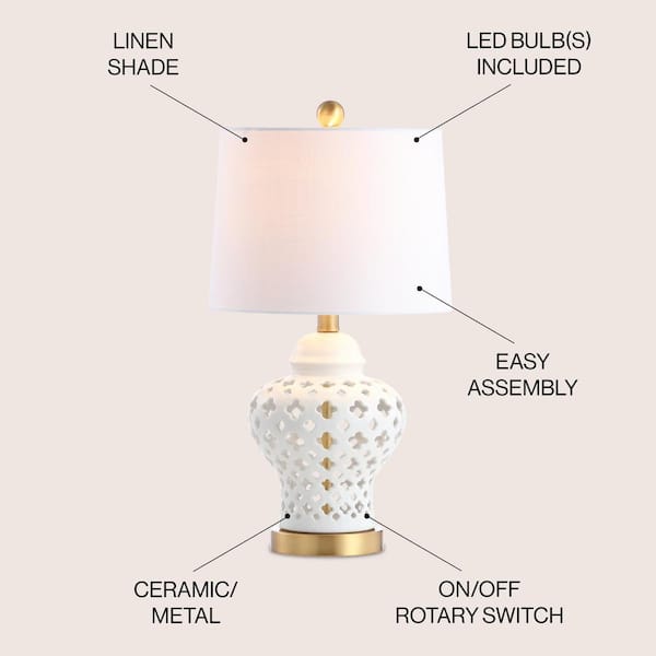 JONATHAN Y Quatrefoil Fretwork 20.5 in. Pierced Ginger Jar JONATHAN Y Quatrefoil Fretwork 20.5 in. Pierced Ginger Jar