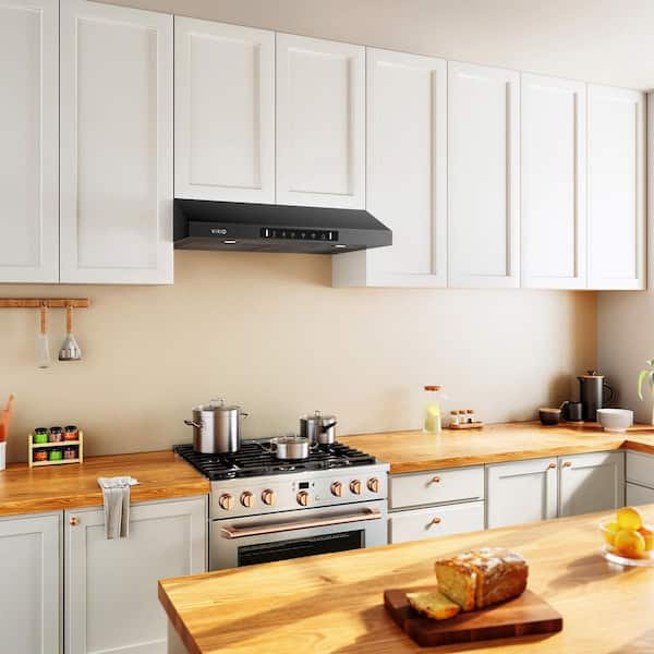 30 in. 700 CFM Ducted Under Cabinet Range Hood in Black Stainless Steel with LED Lighting, Contactless Gesture Control