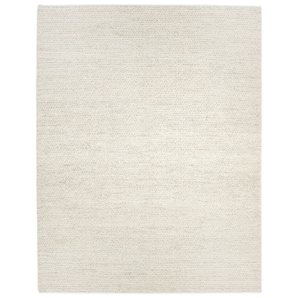 Transitional Hand-Knotted Beige Cotton Area Rug, 9' x 12'