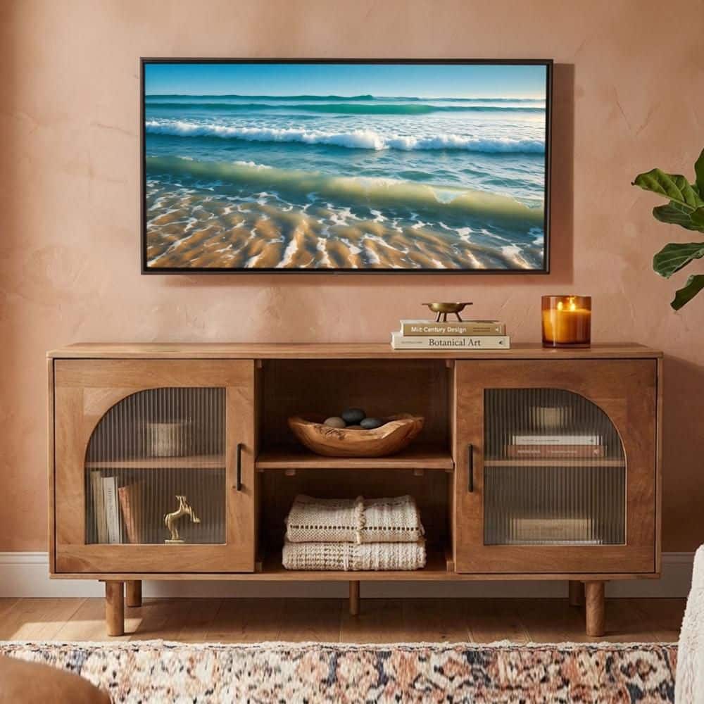 IDEE テレビボード ウォルナット ATINO TV CABINET THE URBAN PORT James Walnut Brown TV Stand Console Fits TVs up to