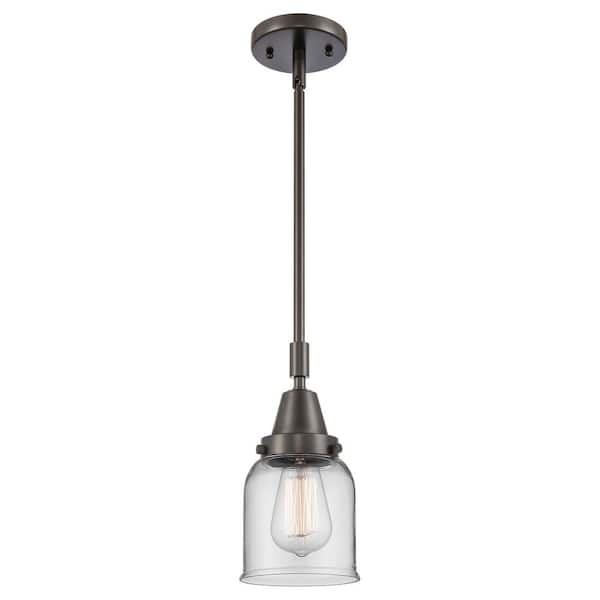 Innovations Bell 100-Watt 1-Light Oil Rubbed Bronze Standard Mini Pendant Light with Clear Glass Shade, No Bulbs Included