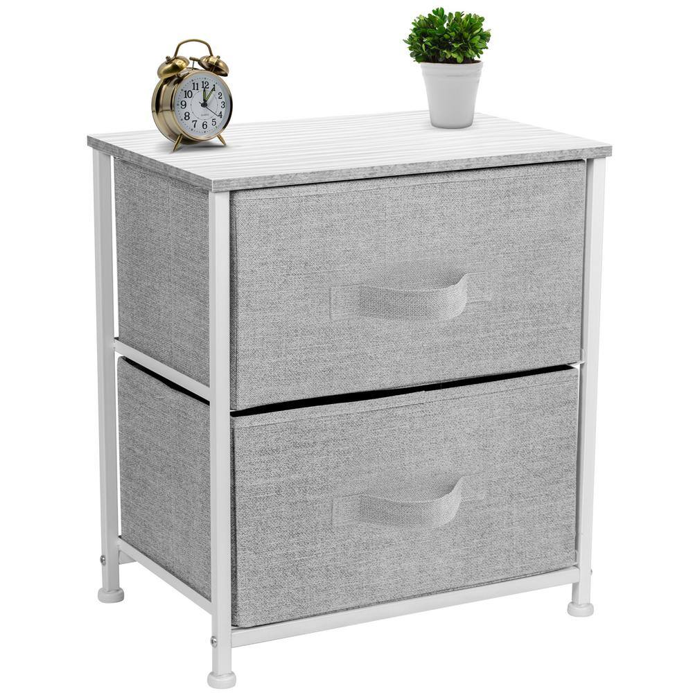 White Industrial Vertical Nursery Nightstand with Extra Deep Drawer