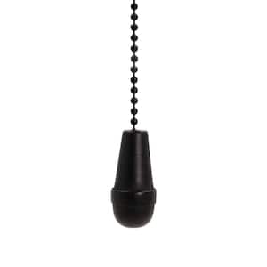 12 in. Matte Black Wooden Cone Pull Chain for Ceiling Fans and Lights