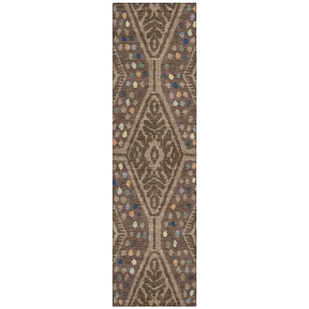 Chantille Machine Washable Indoor/Outdoor Abstract ACN2457 Brown 2 ft. x 7 ft. Runner Rug price history on PriceWatchPro