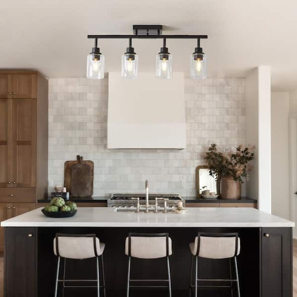 Genoci 4-Light 2 ft. Hard Wired Black Dimmable Adjustable Track