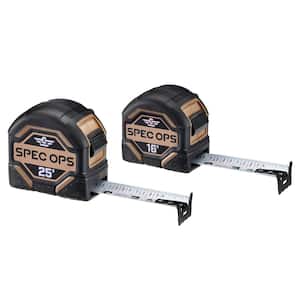 16 ft. & 25 ft. Tape Measure Tool Set, 1-1/4 in. Double-Sided Blade, Military-Grade Composite Case