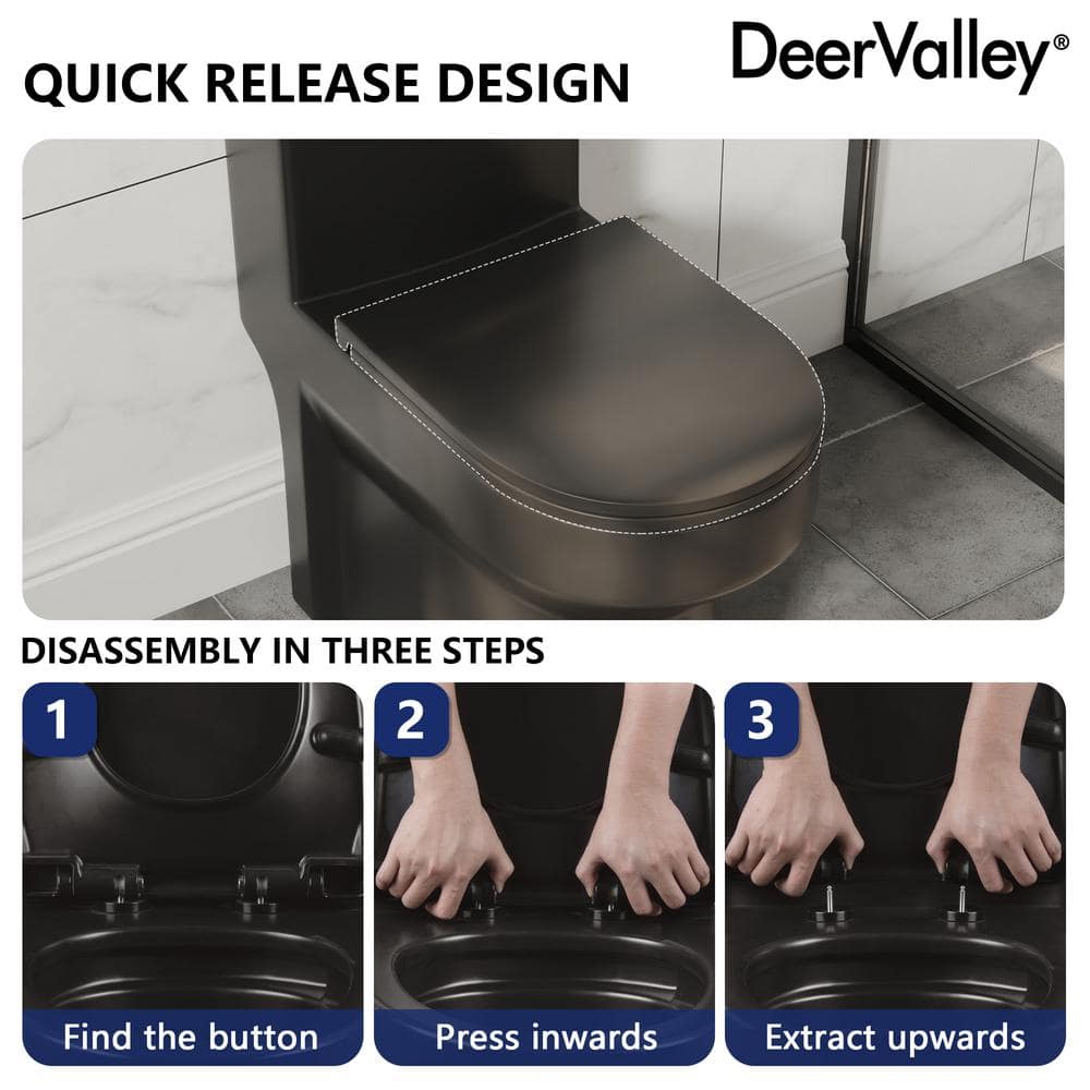 Matte Black Elongated Dual Flush High Efficiency Toilet