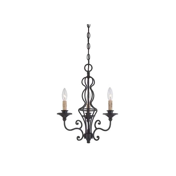 Designers Fountain Tangier 3-Light Natural Iron Chandelier