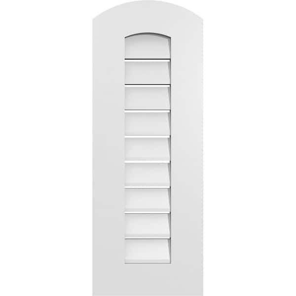 Ekena Millwork 12 in. x 30 in. Arch Top Surface Mount PVC Gable Vent: Decorative with Standard Frame