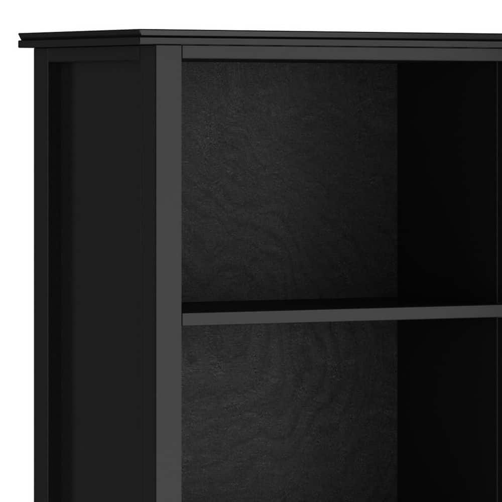 Artisan Solid Wood 72'' Adjustable 5-Shelf Bookcase in Black