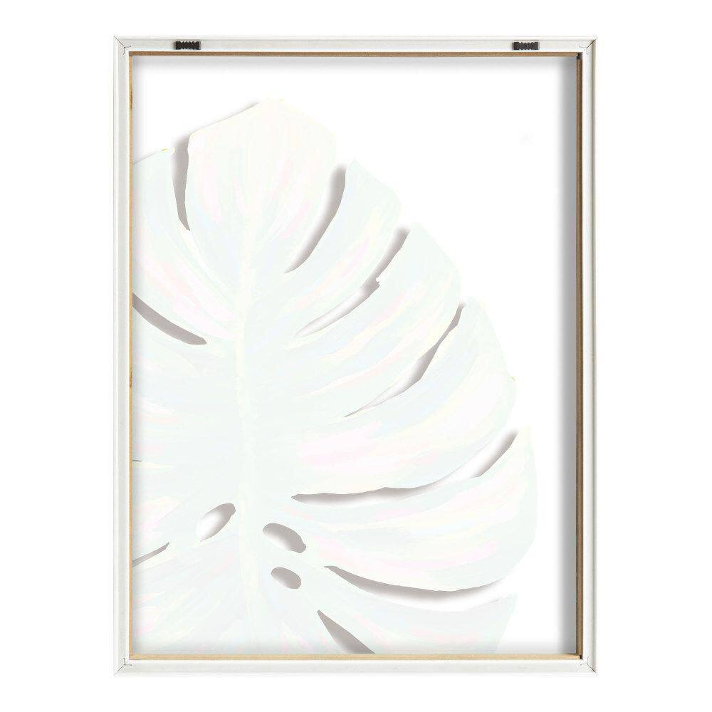 Colorful Monstera Botanical Art with Natural Frame, 24x32