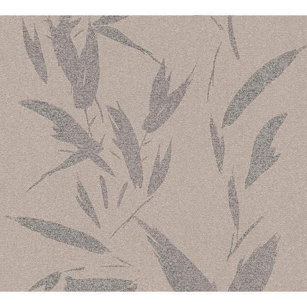 Advantage Kaiya Grey Leaves Wallpaper Sample
