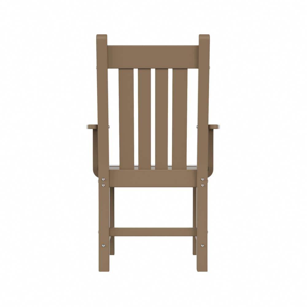 Laguna Weathered Wood Patio Dining Armchair with Contoured Comfort