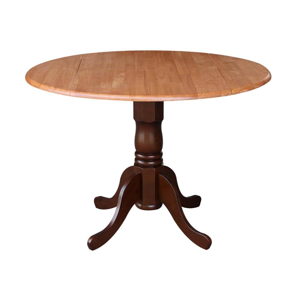 Cottage Charm Espresso Extendable Round Wood Dining Table