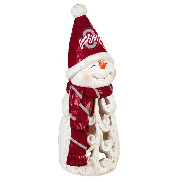 Team Sports America Ohio State University Snowman LED Christmas Garden Statuary, 26 in.