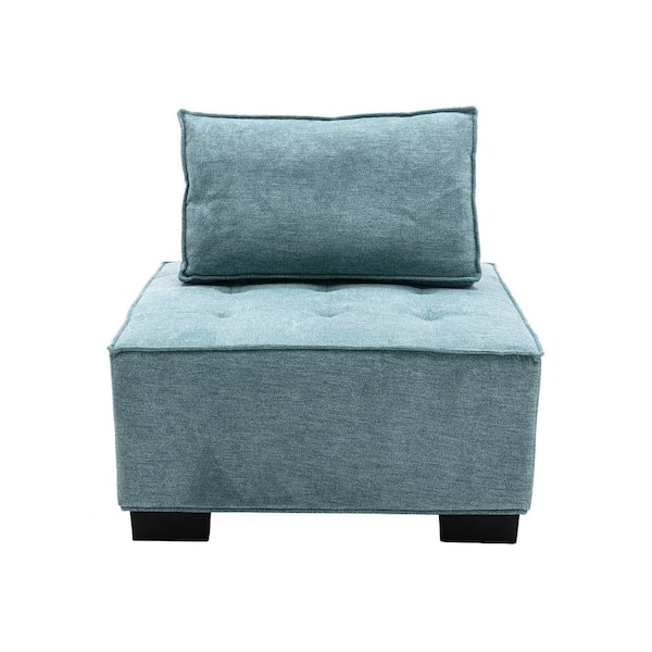 wetiny Teal Armless Accent Chair
