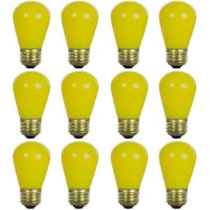11-Watt S14 Incandescent E26 Light Bulb for String Lights in Yellow (12-Pack)