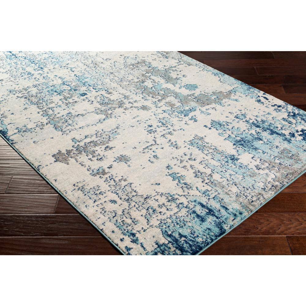 Livabliss Blue and Aqua Abstract Runner Rug, 2'7" x 10'3"