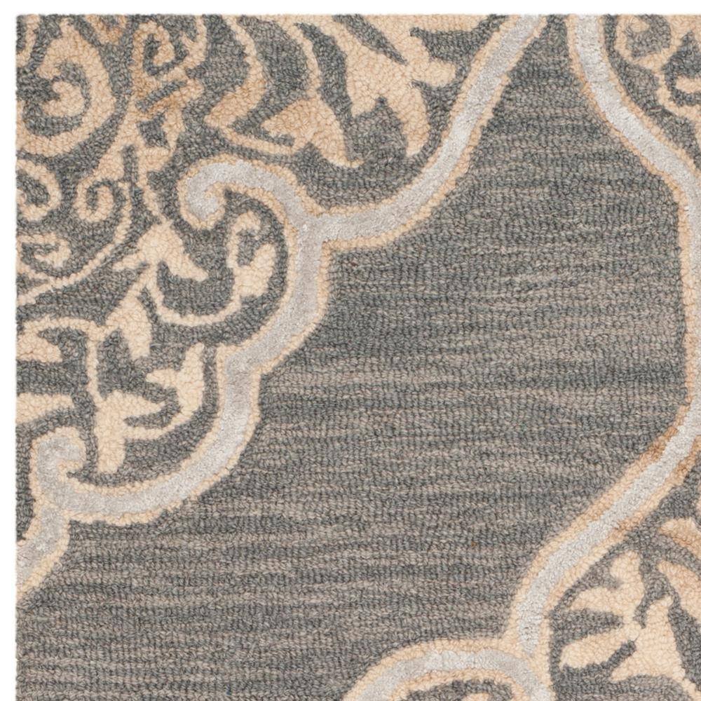 Slate & Beige Hand-Tufted Wool-Silk Blend Rectangular Rug