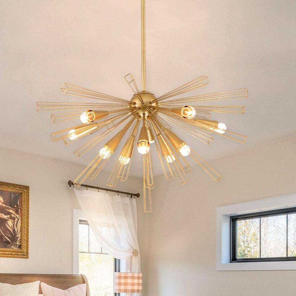 Orion 33.86 in. 10-Light Adjustable Sputnik Modern Gold Chandelier price history on PriceWatchPro