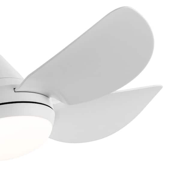 Tidoin 30 in. 5 Blades LED Indoor White Smart Ceiling Fan with