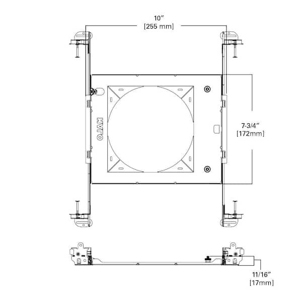 HL 6 in. Mounting Frame for Round and Square Canless Recessed Fixtures