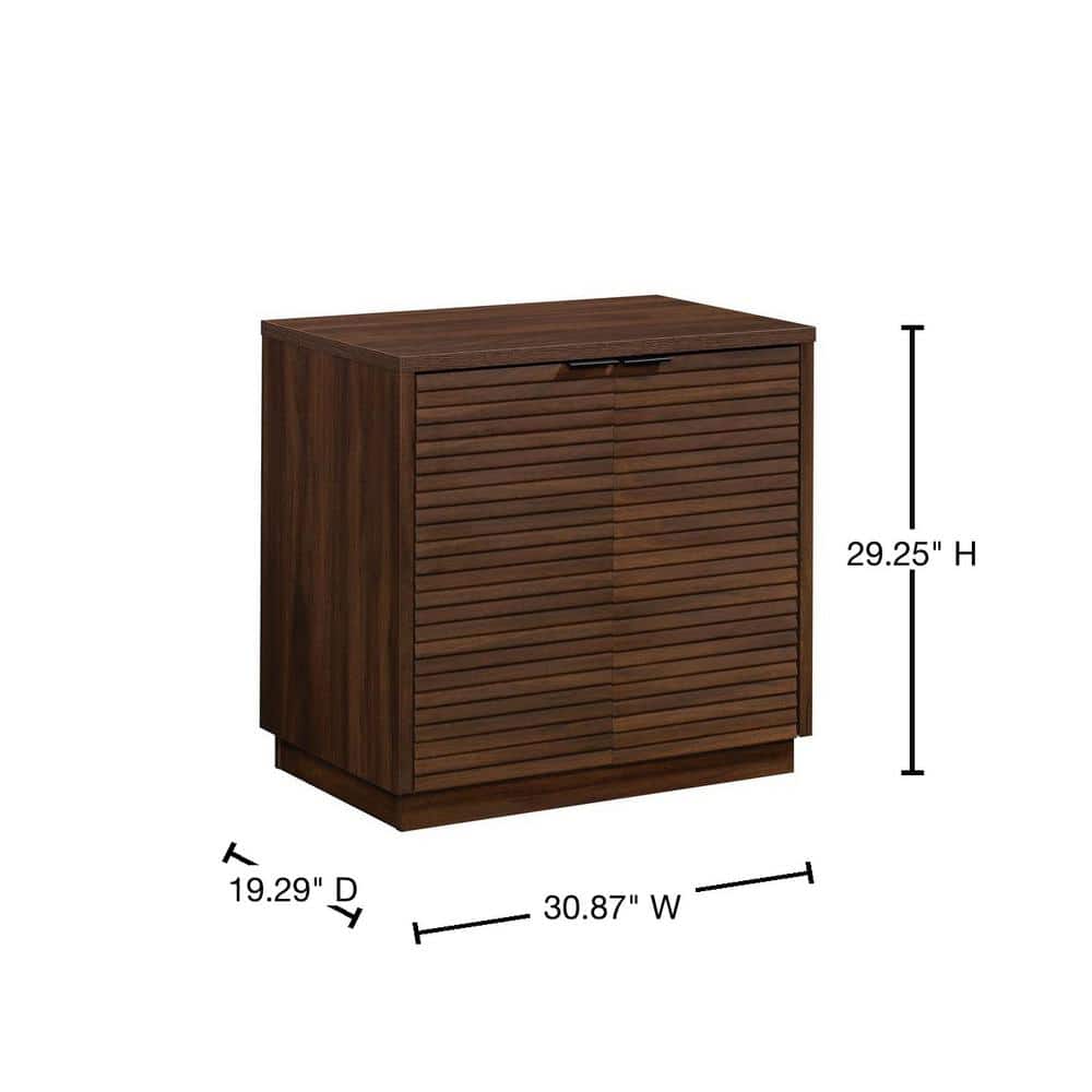 Spiced Mahogany 2-Door Office Storage Cabinet with Adjustable Shelves