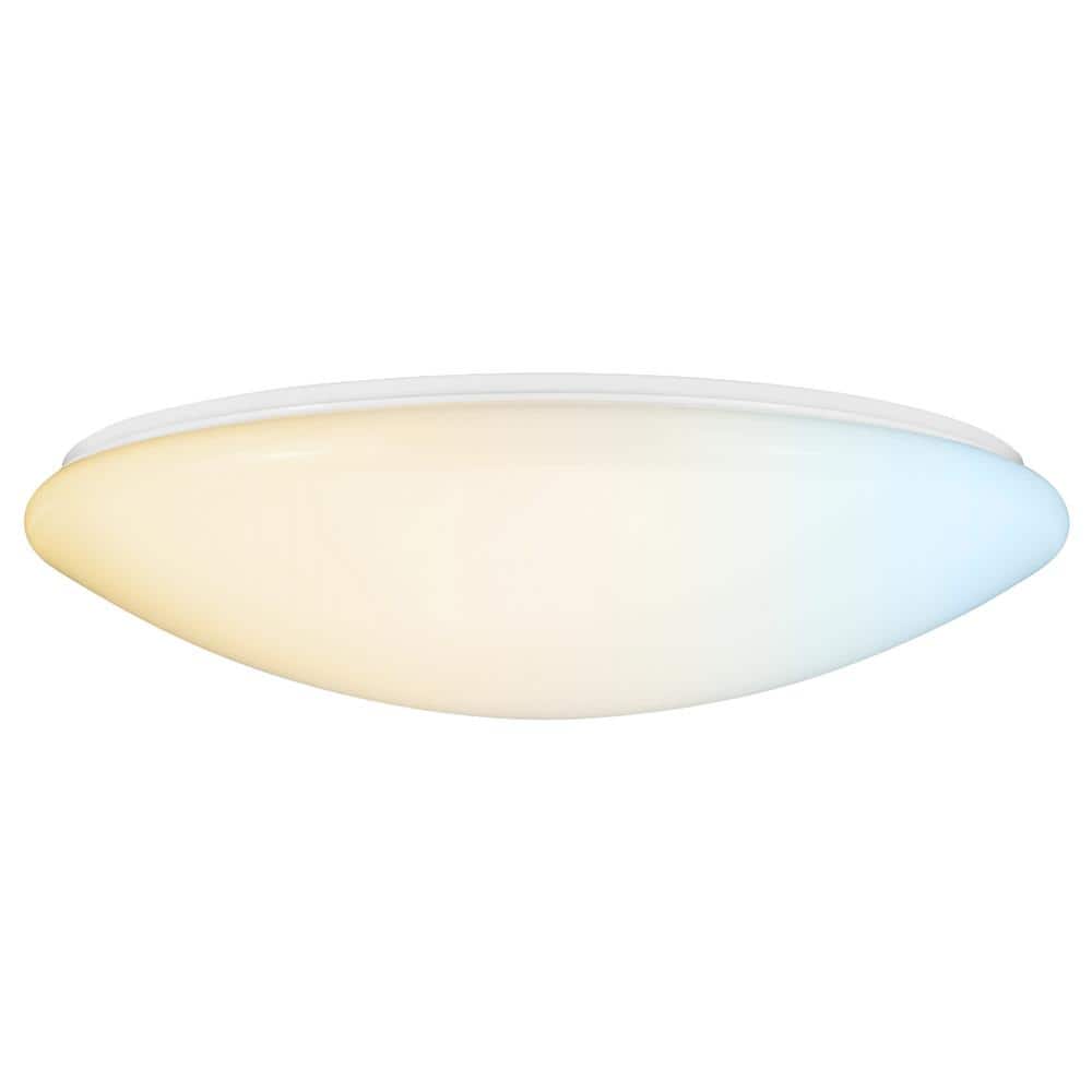 19 in. White Mushroom Flush Mount with Frosted Acrylic Shade Integrated LED Selectable CCT price history on PriceWatchPro