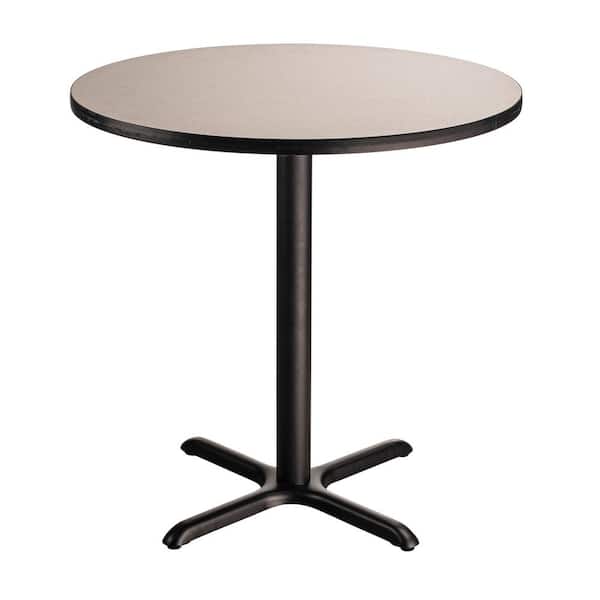 National Public Seating 36 in. Round CT Series Gray MDF Laminate Top and Metal X-Base, Composite Wood Cafe Table (Seats 4)