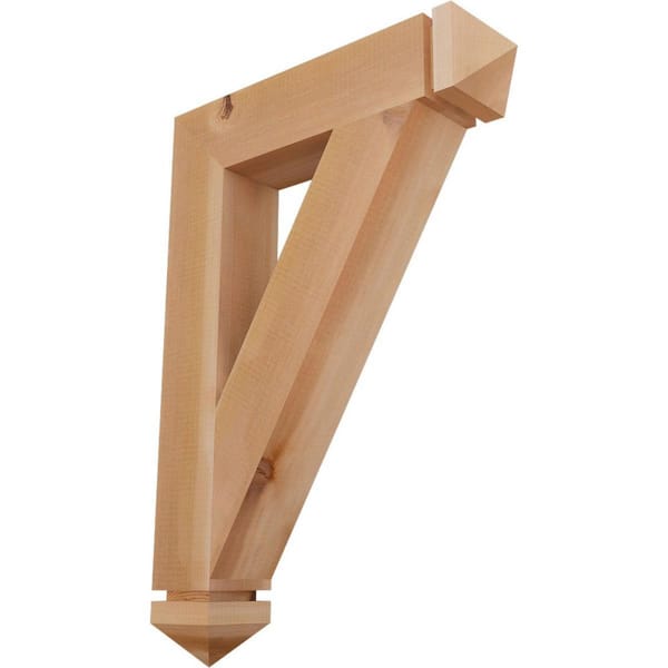 Ekena Millwork 3.5 in. x 28 in. x 20 in. Western Red Cedar Traditional Arts and Crafts Smooth Bracket