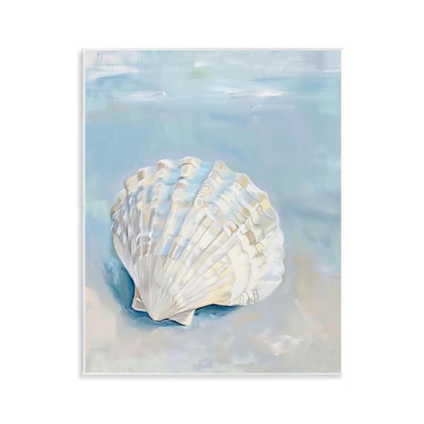 Stupell Industries Coastal Scallop Clam by Arlington Prints Unframed Animal Graphic Art Print 14 in. x 11 in.