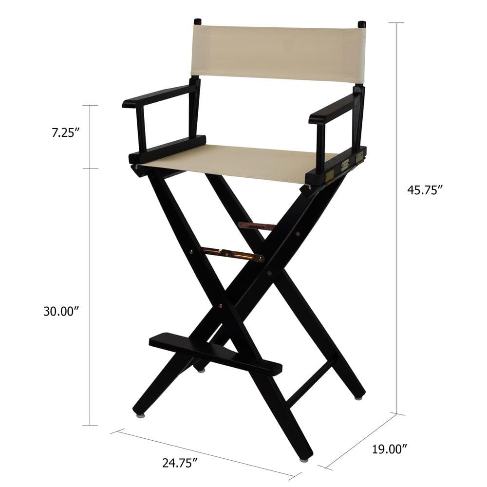 Extra-Wide Solid American Hardwood Director's Chair with Natural Canvas