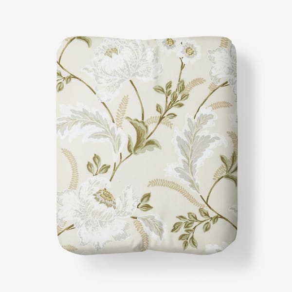 Legends Hotel Tranquil Blossom Wrinkle-Free Sateen Antique Beige Queen Fitted Sheet