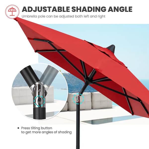 4 star rated patio umbrellas EROMMY 10  13 Cantilever Patio Umbrella, Base Excluded  Navy