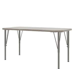Shadow Elm Gray 48 in. Rectangular Kids Table, Adjustable Height 14 in. to 23 in. Ready-To-Assemble TM9300R.0W92