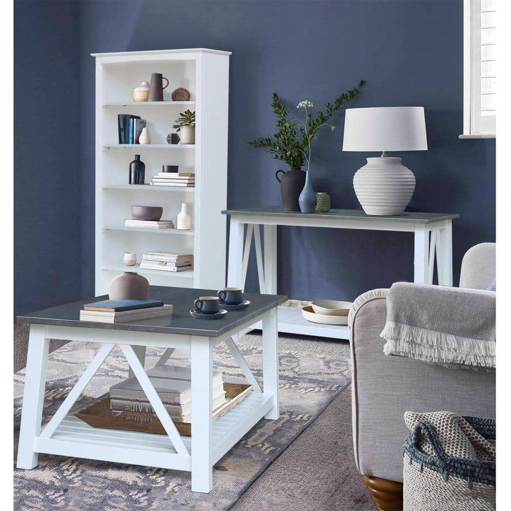 Eco-Friendly Parawood Surrey Console Table with Storage - Unfinished