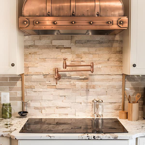 Wall-Mounted Pot Filler Faucet in Copper