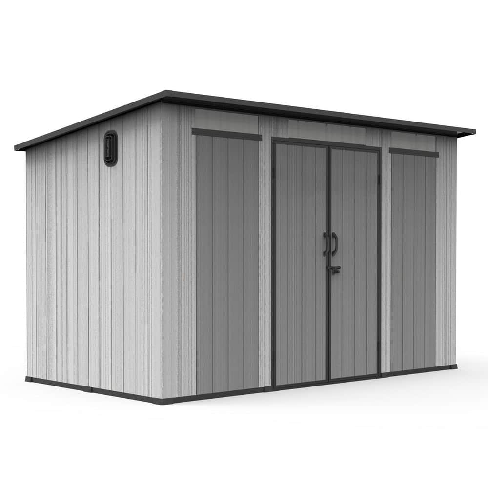6.1 FT. D X 11 FT. W Outdoor Resin Storage Shed Sloping Roof Gray price history on PriceWatchPro