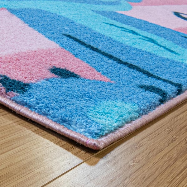 Stitch Multi-Colored 3 ft. x 5 ft. Indoor Polyester Area Rug