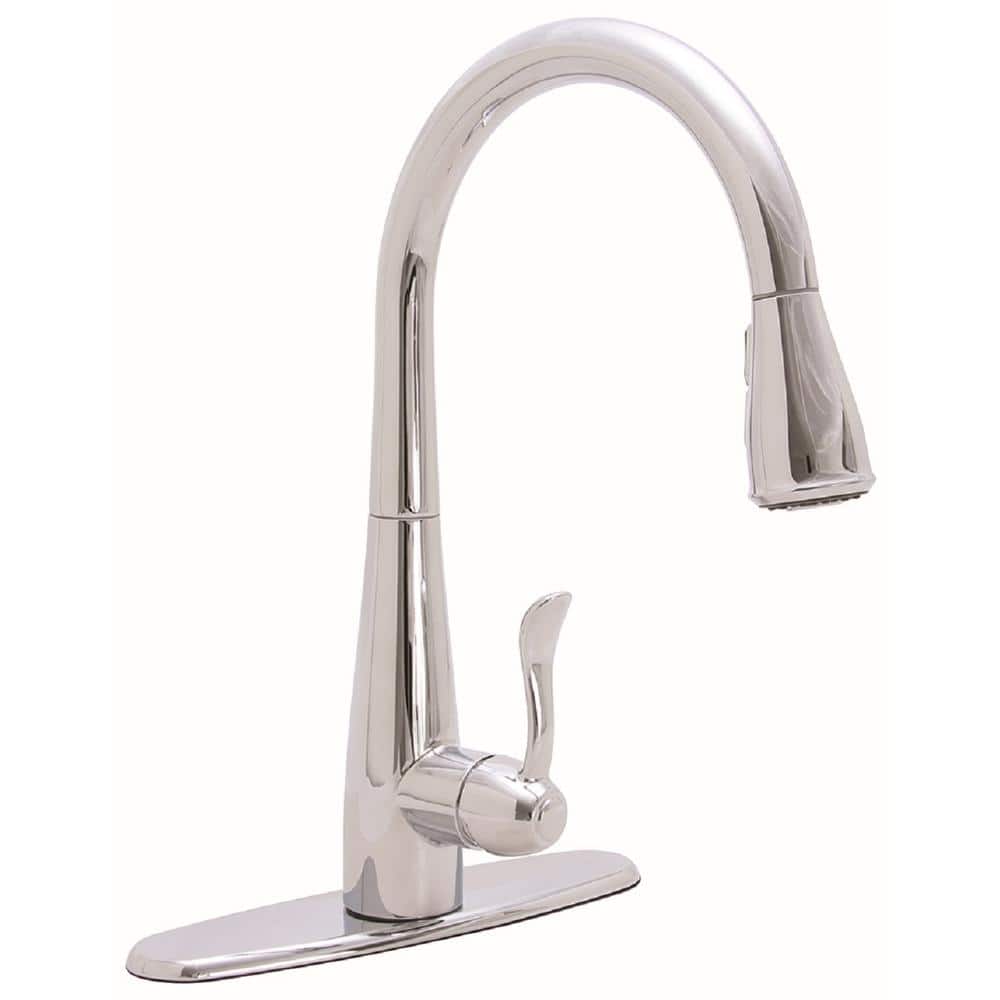 Premier Sanibel Single-Handle Pull-Down Sprayer Kitchen Faucet in Chrome, Grey -  284452